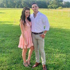 Baby pink flowy dress